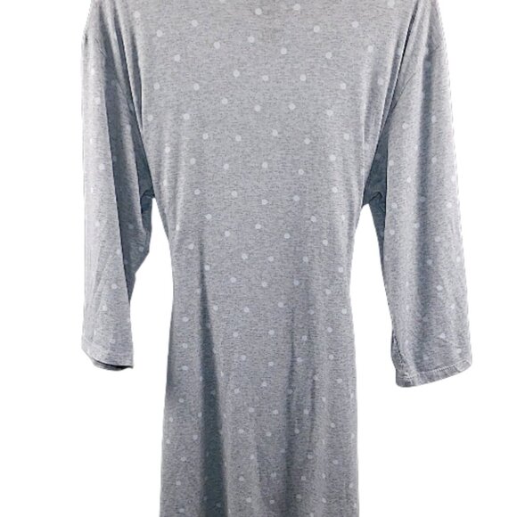 Laura Ashley Gray Polka Dot Lightweight Robe – Size Medium - Picture 4 of 5